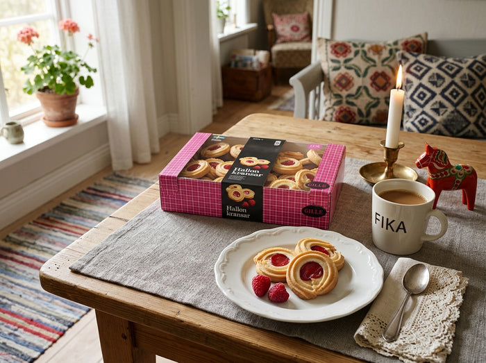 2 x Gille Hallonkransar Raspberry Rings 600g (21.16 oz) – Swedish Cookies with Raspberry Filling