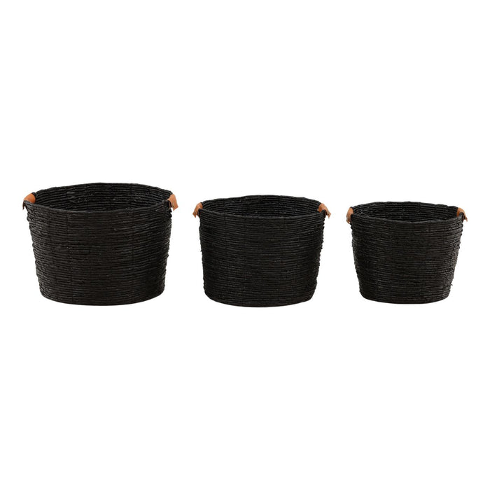 Banana Leaf & Leather Baskets