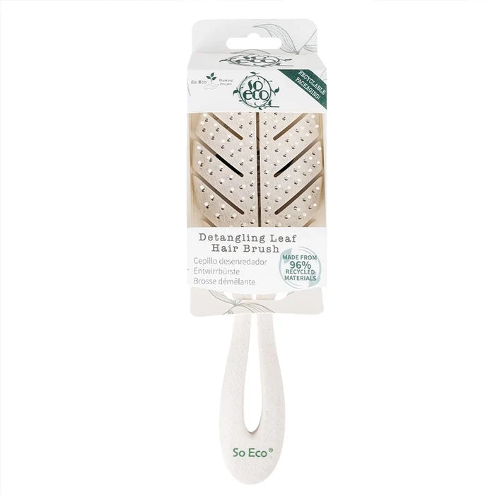 Biodegradable Detangling Leaf Brush for Wet Hair