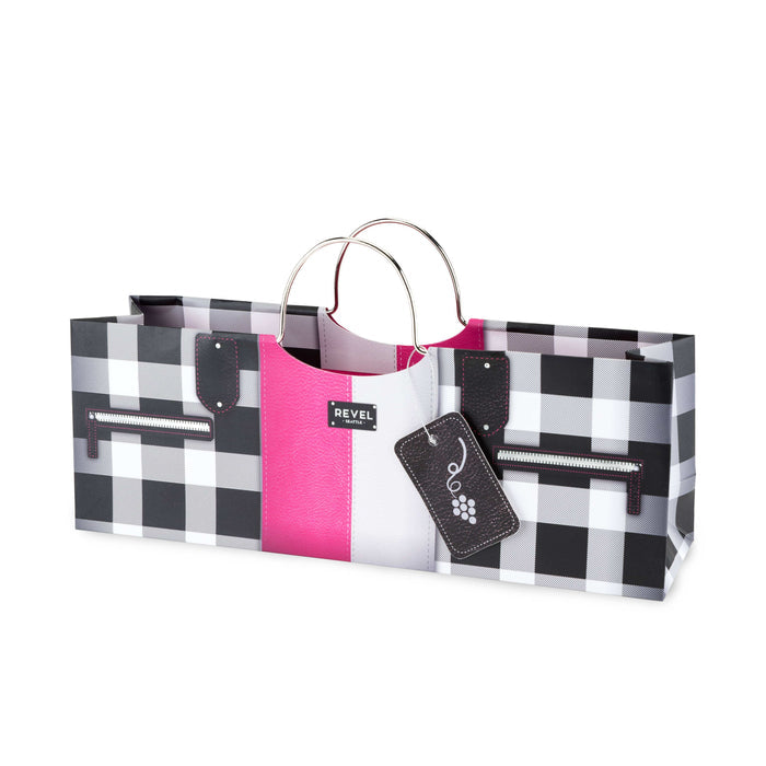 Cakewalk - Black and Pink Fashion Purse Wine Bag - Single Bottle