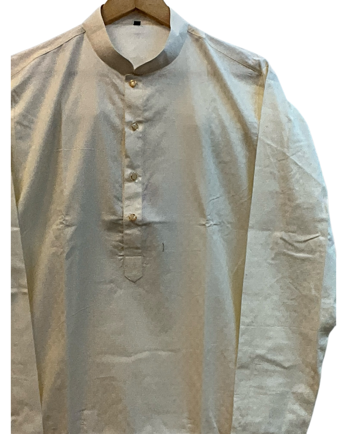 Cream / Ivory - Soft Cotton Self Woven Mens Kurta Set - Perfect under a Waistcoat - Sangeet Mehendi Haldi - KCS1263 03KJ26