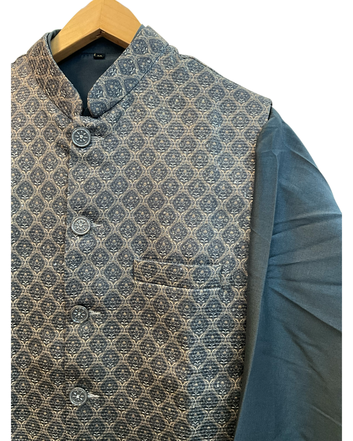 Dark Grey - Mens Indian Waistcoat & Kurta Set - UK Stock - 24 hr Dispatch - KCS4010 03VJ26