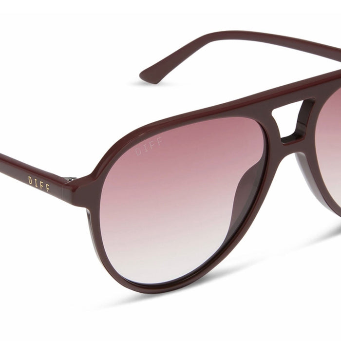 DIFF Eyewear Tosca II Rugby Red Burgundy Gradient Polarized Sunglasses