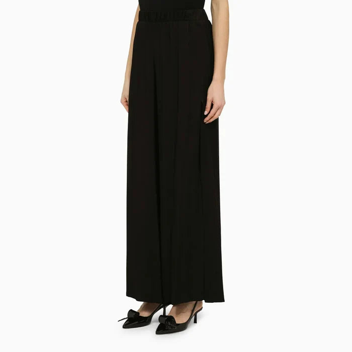 Federica Tosi - Black viscose palazzo trousers Brand Pants 46 IT
