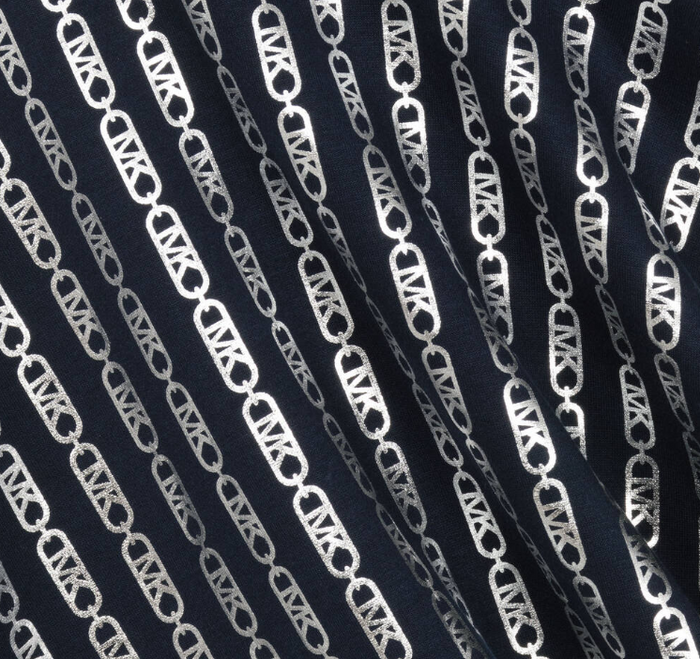 MICHAEL KORS Girls Navy Blue & Silver Dress