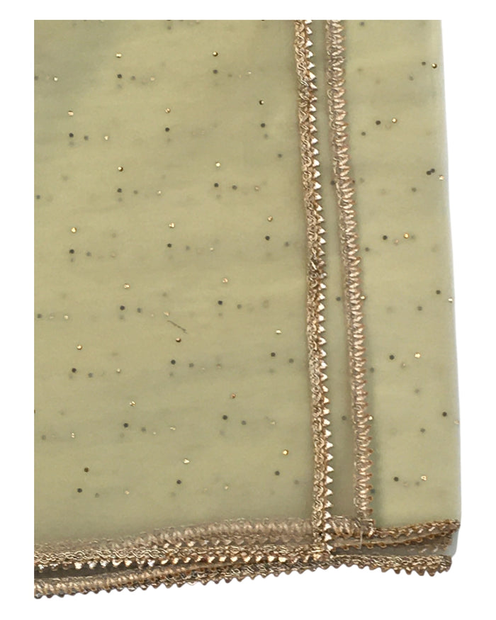 Gold - Ladies Net Dupatta with Gold Lace Border & Diamante - Mix N Match - VC2501 T0125