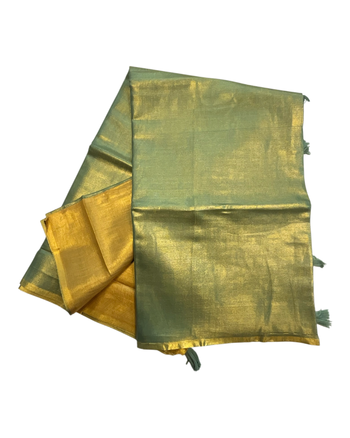 Green - Classic Plain Cotton Silky Fancy Saree with Blouse Piece - UK Stock - 2/3 days Delivery 12KV25 RP510