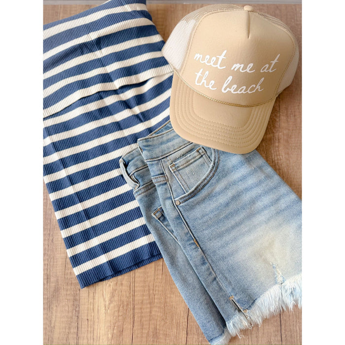 Harbor Days Striped Off Shoulder Top