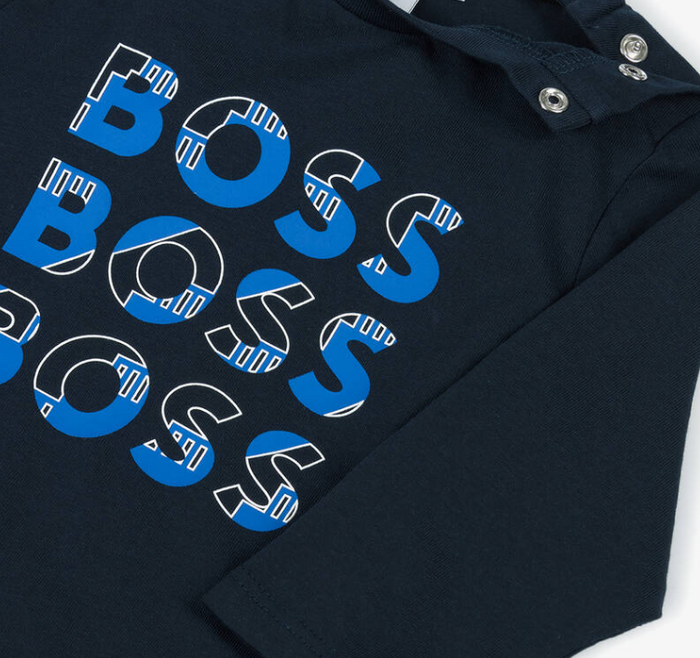 HUGO BOSS Boys Blue Cotton Top