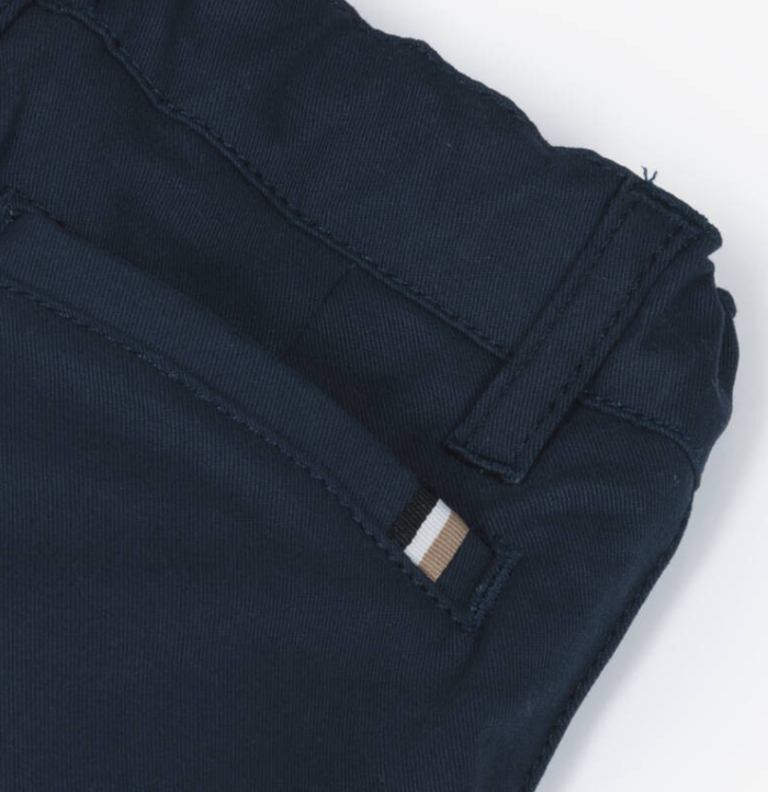 HUGO BOSS Boys Navy Blue Cotton Chino Shorts