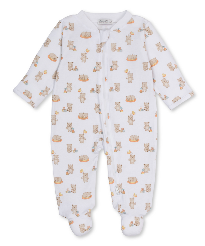 Kissy Kissy Zip Footie in Beary Blessed