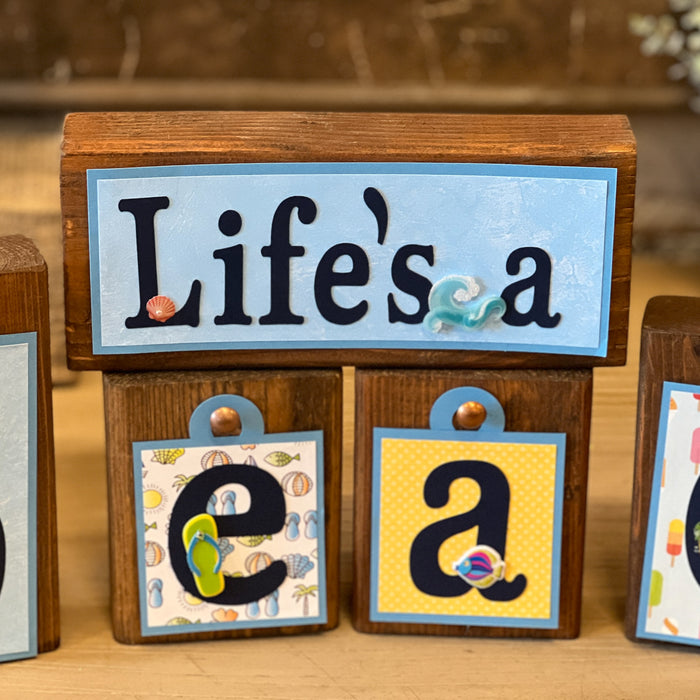 Life's A Beach Block Tags