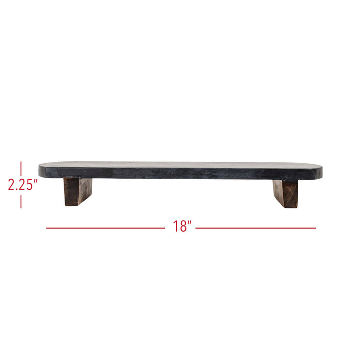 Louisa Marble Footed Serving Board Black - Magnolia Lane co. Home + Garden + Gift