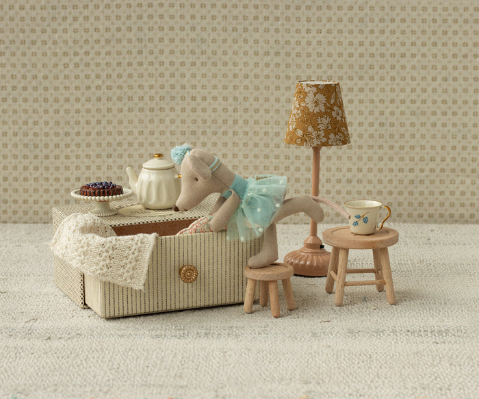 Maileg Little Sister Dance Mouse in a Daybed