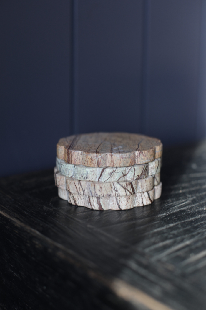 Marble Scalloped Coasters - Magnolia Lane co. Home + Garden + Gift