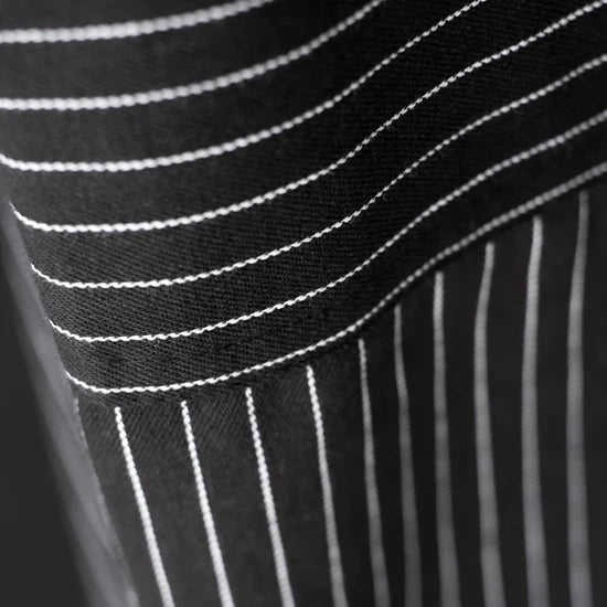 Mighty Pinstripe Black Apron