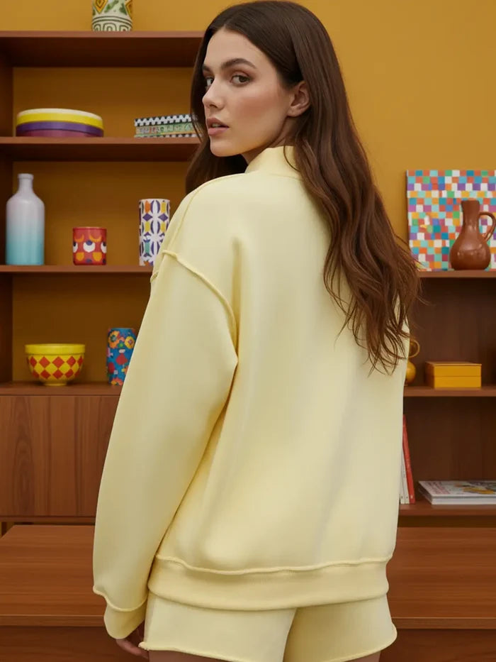 MOTHER | 'mother' Embroidered Mock Neck Sweatshirt