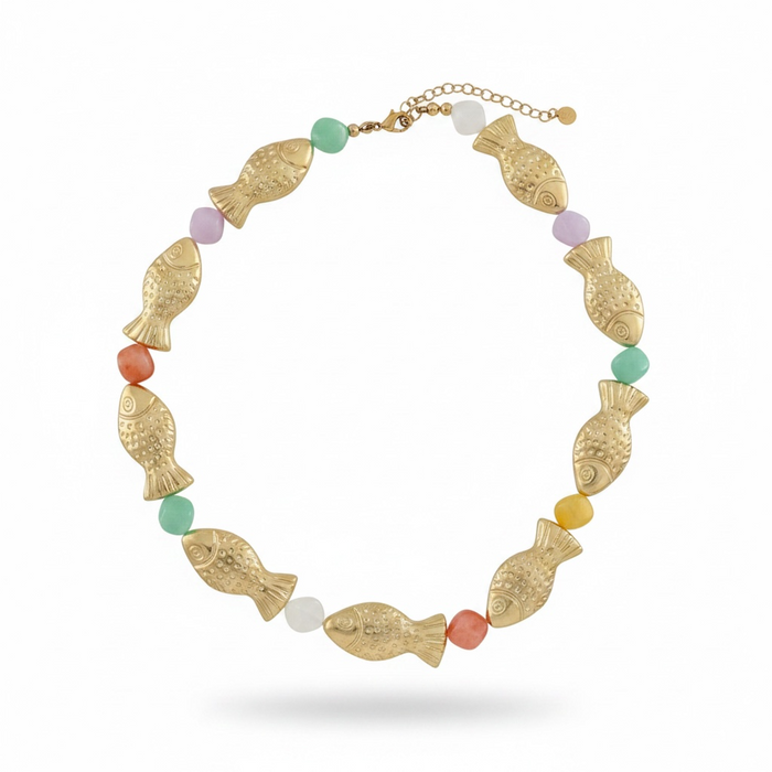 Multi Fish Beaded Necklace
