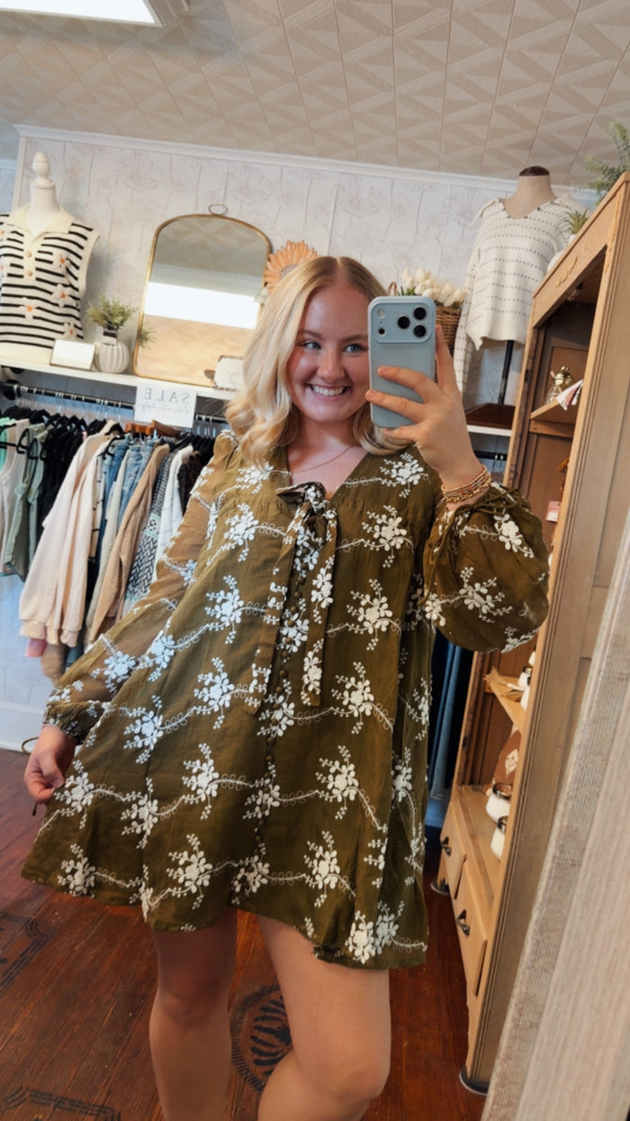 Olive Babydoll Dress