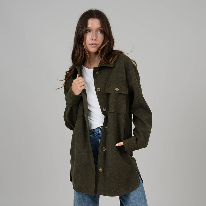 Oversized Forest Green Shacket - Taryn x Philip Boutique