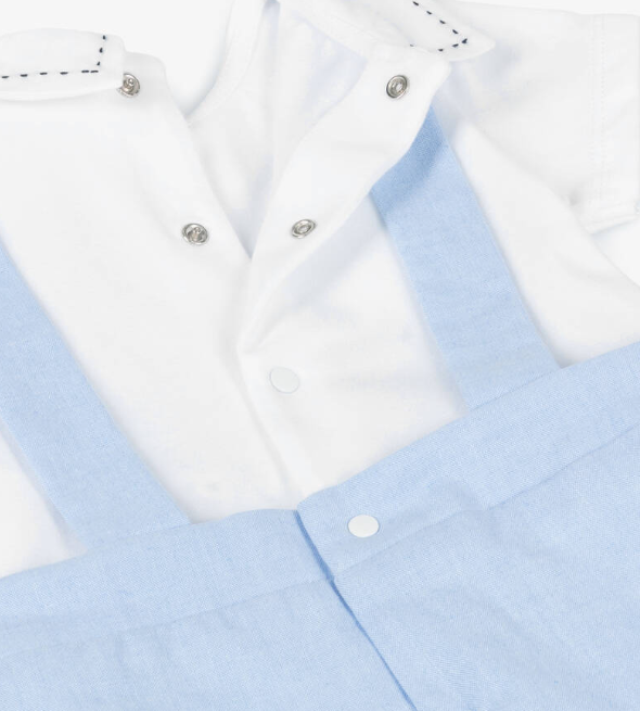 PATACHOU Baby Boys Blue & White Cotton Shortie