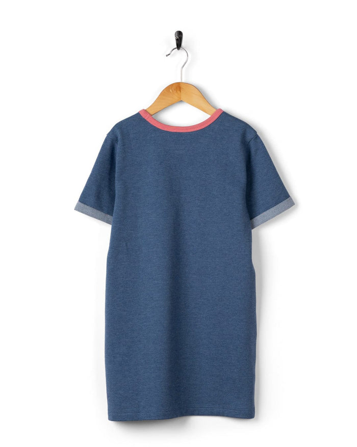 Rainbow Ocean Kids Dress in Dark Blue