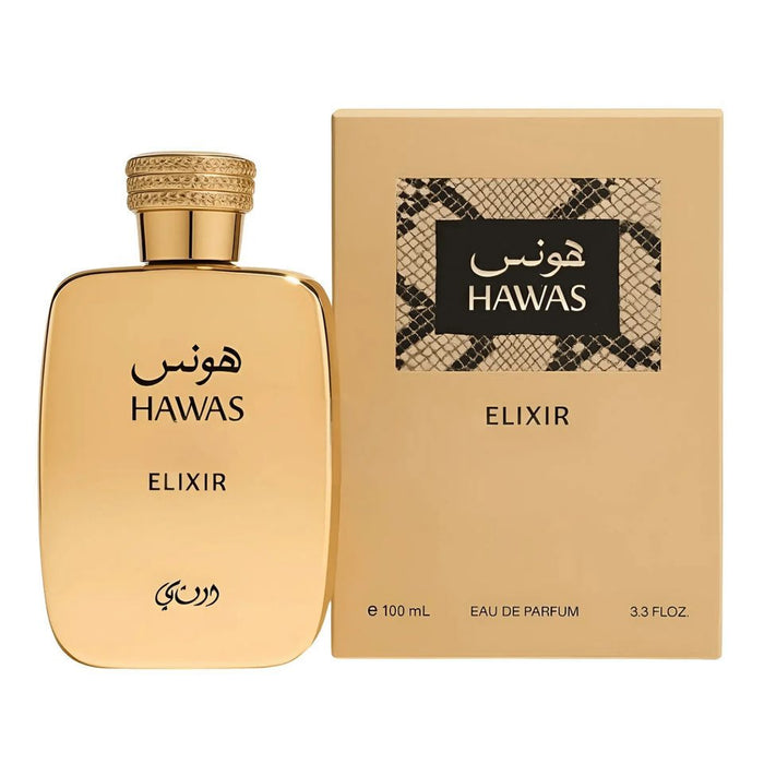 Rasasi | Hawas Elixir | Eau De Parfum | 100 ML | 3.4 oz | Long Lasting Fragrance for Men | Premium Arabian Perfume | Made in U.A.E
