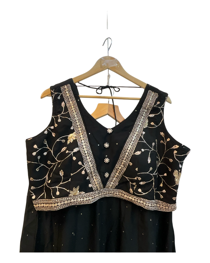 Sale! Black - Ready Made Lehenga Set - Size 16 - 42" (Loosen up to 14) ) UK Stock - 24h Dispatch - KTC241210 TJ 1224