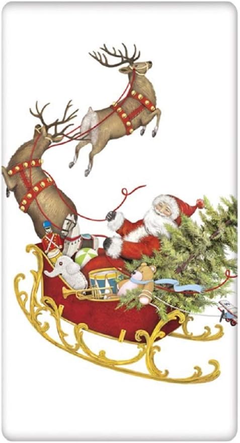 Santas Sleigh Bagged Towel