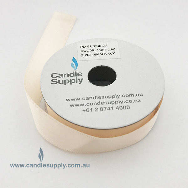 Satin Ribbon Double Faced - 16mm Wide - Nude