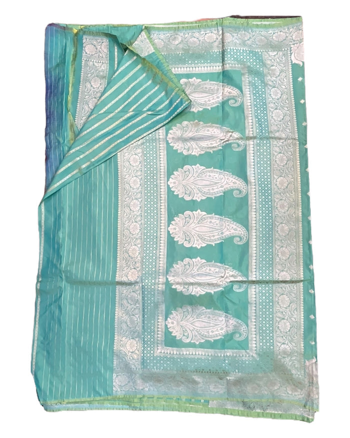 Sea Green - Classic Banarasi Soft Silky Saree with Blouse Piece - UK stock - 24hr Dispatch - UST2501 VT