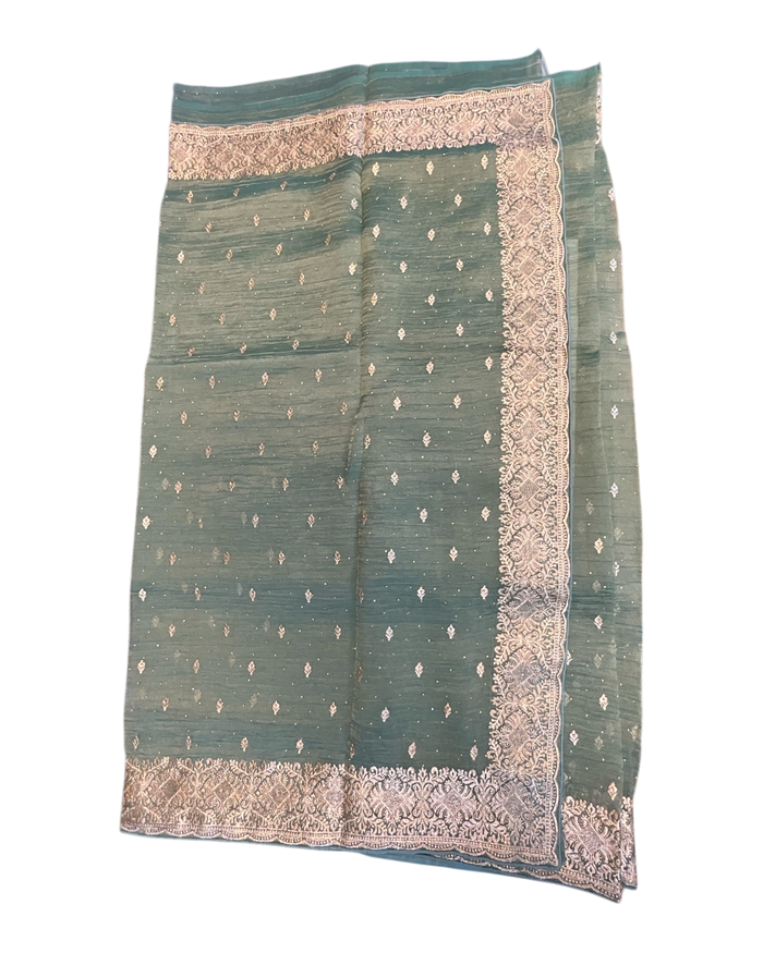 Sea Green - Fancy Party Saree with Blouse Piece - UK stock - 24hr Dispatch - VFU5410 03VR26