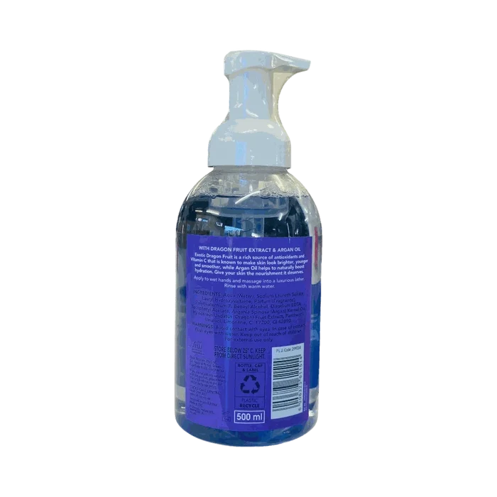 Sorbet Foaming Handwash 500ml bottle with dragon fruit and argan oil for nourishing hand cleansing