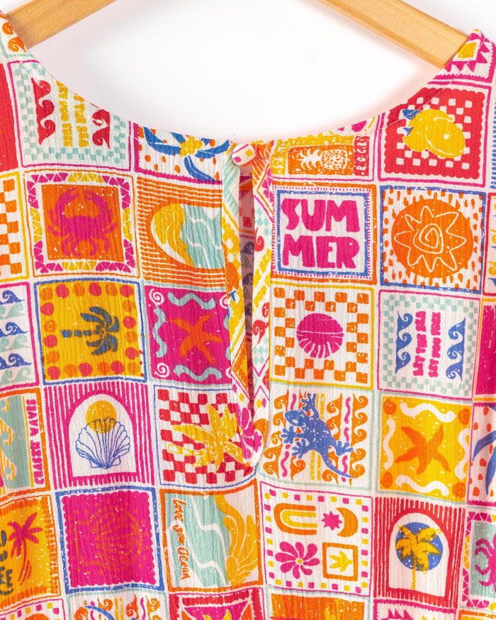 Tiles Kids Dress in Multi