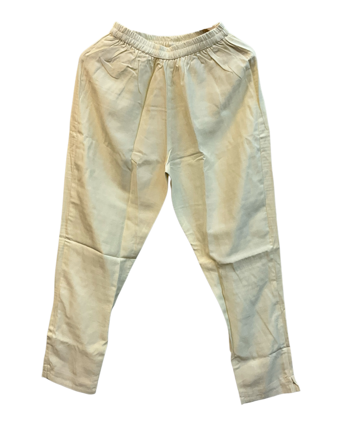 UK 10 / 36" - Cream - Silky Ladies Trousers Suit - Sangeet / Henna / Temple - OC42228 TP