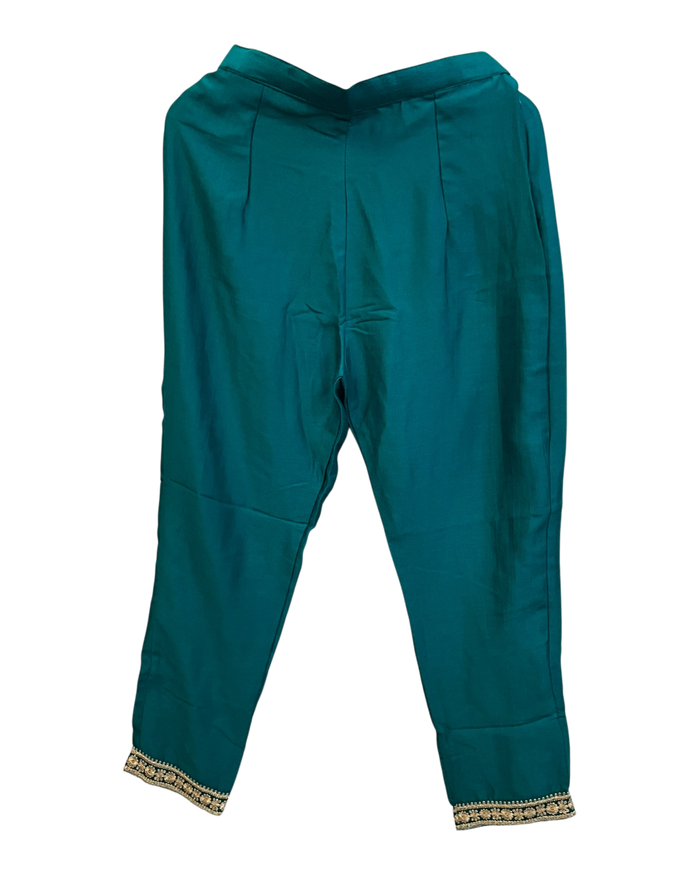 UK 10 / 36" - Jade Green - Crepe Ladies Anarakali Suit - Sangeet / Henna / Temple - OC89007 TV