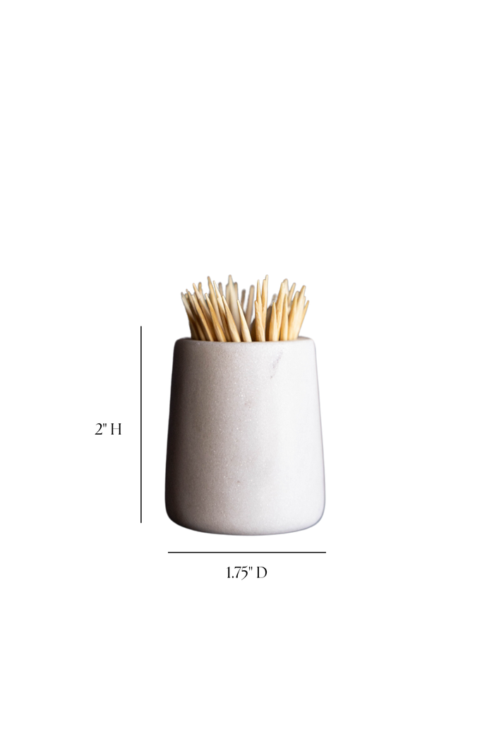 White Marble Toothpick Holder - Magnolia Lane co. Home + Garden + Gift