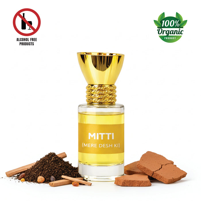 Glass bottle of Mitti Attar perfume, 6ml