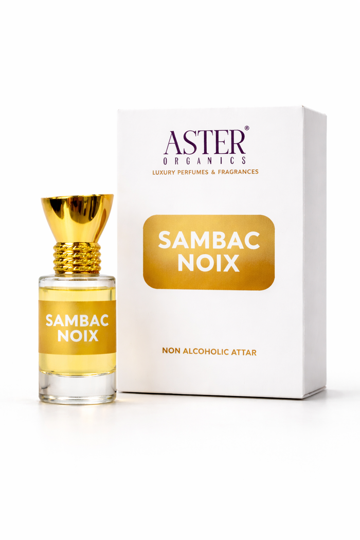Aster Organics Sambac Noix perfume bottle and packaging on a white background