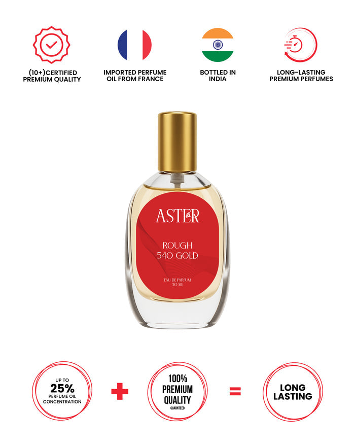 Bottle of 100% Organic Rough 540 Gold for Men 30ml