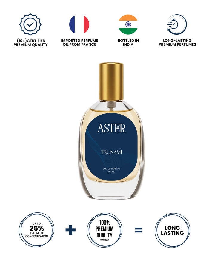 Bottle of 100% Organic Tsunami for Men 30ml cologne