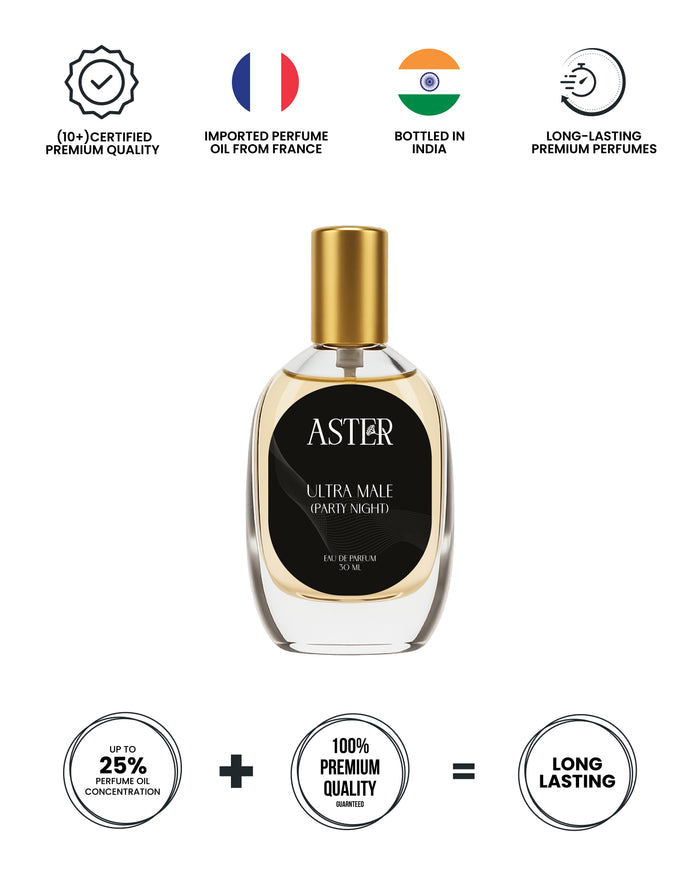 Bottle of 30ml 100% Organic Ultra Male Party Night for Men