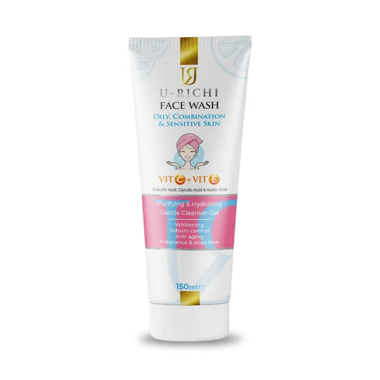 يوريتشي غسول البشرة الدهنية والمختلطة 150مل - U-Richi Face Wash for oily, combination and sensitive skin 150 ml