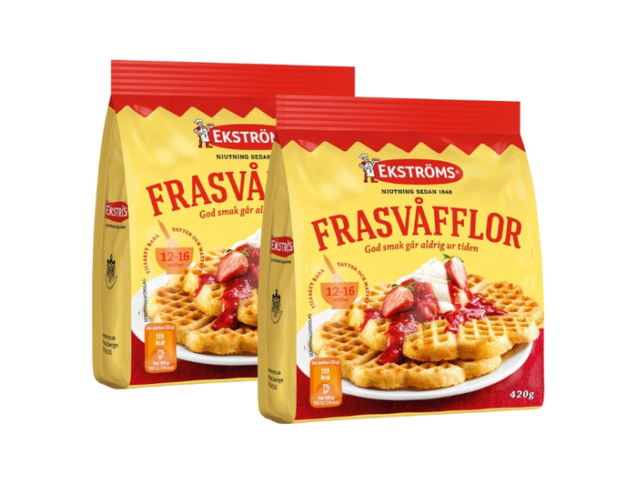 2 x Ekströms Frasvåfflor 420g (14.82 oz) – Authentic Swedish Crispy Waffle Mix