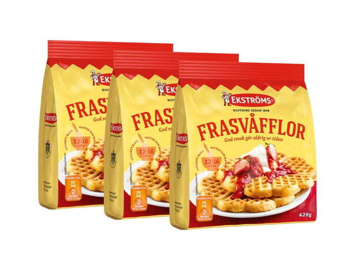 3 x Ekströms Frasvåfflor 420g (14.82 oz) – Authentic Swedish Crispy Waffle Mix