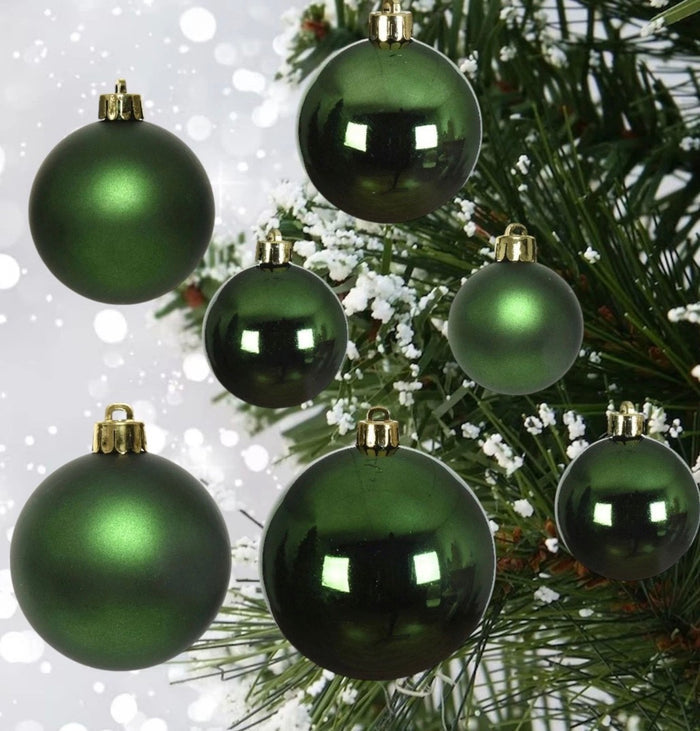 30 Pine Green Christmas Tree Baubles
