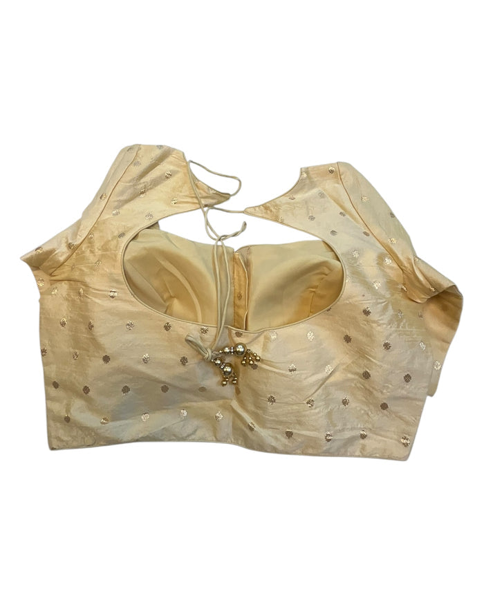 34", 38" & 42" - Gold - Banarasi Brocade Saree / Lehenga Blouse -UK Stock - Quick Dispatch - X767 08Ap25