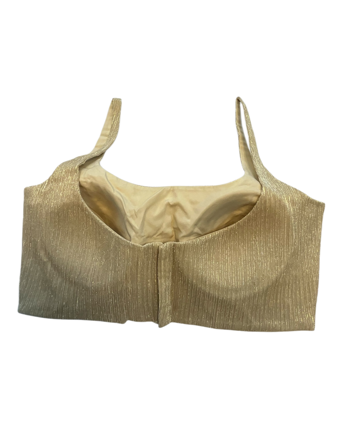 36" / UK 10 - Gold - Rich Designer Saree blouse with cups,  Sleeveless - UK Stock - Quick Delivery - RNK - R931-H
