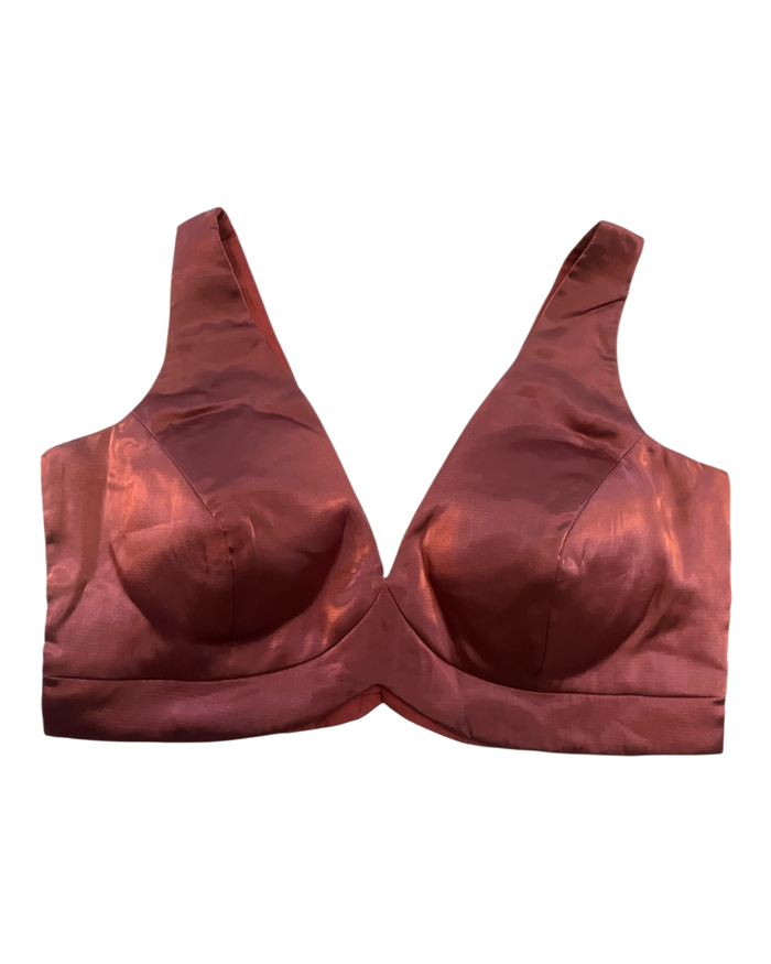 36" / UK 10 - Maroon - Rich Designer Silky Saree blouse with cups,  Sleeveless - UK Stock - Quick Delivery - RNK - R900B- KK