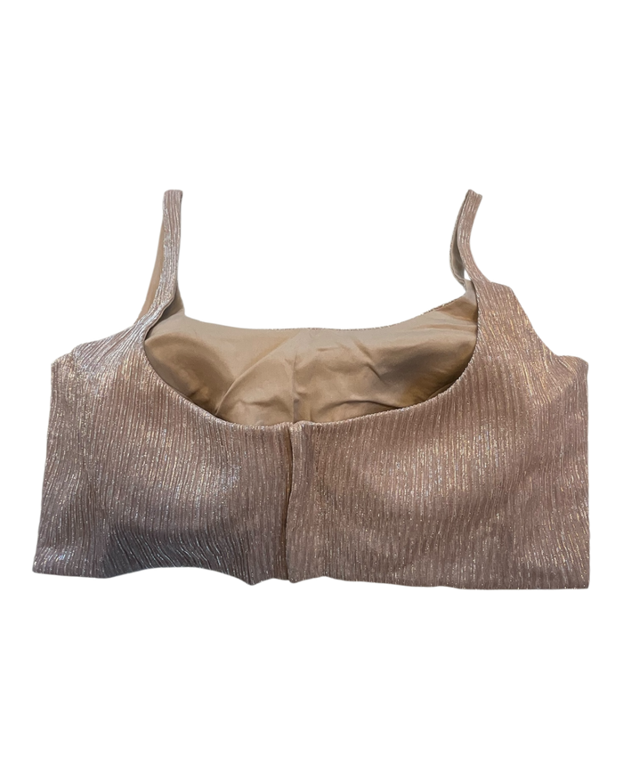 36" / UK 10 - Rose Gold - Rich Designer Saree blouse with cups,  Sleeveless - UK Stock - Quick Delivery - RNK - R931-H